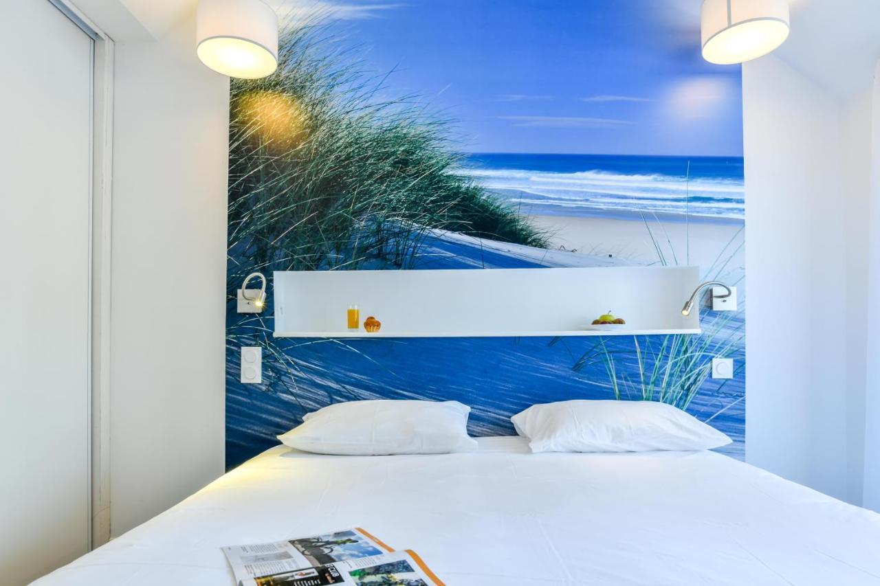 Les Vagues Hotel Restaurant Biscarrosse-Plage Exterior foto