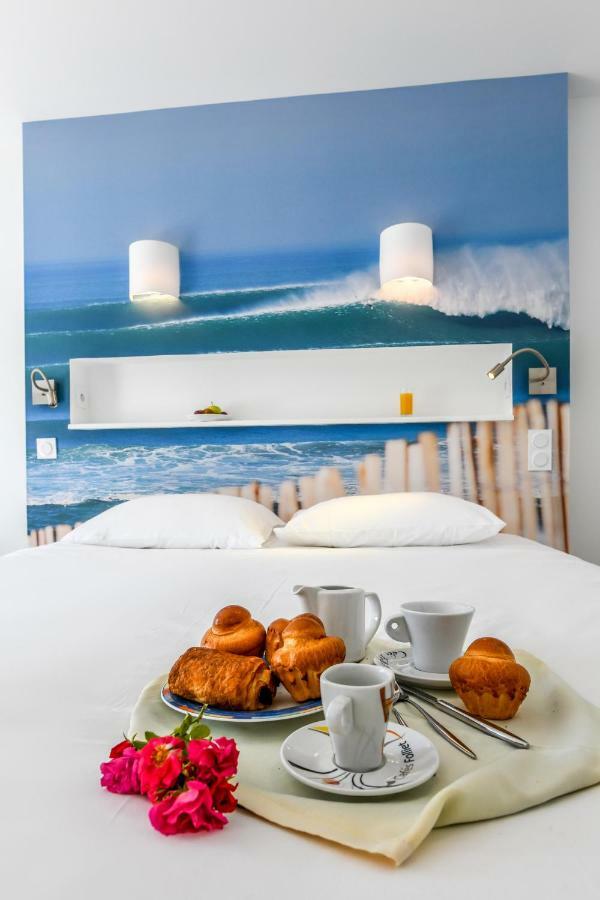 Les Vagues Hotel Restaurant Biscarrosse-Plage Exterior foto